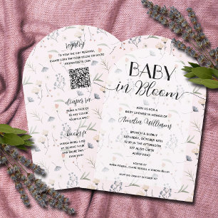 Wildflower Baby in Bloom Girl All in One Shower  Invitation