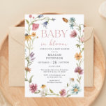 Wildflower Baby In Bloom Girl Baby Shower Invitation<br><div class="desc">Celebrate your baby arrival with this Little Wildflower Floral Baby Shower invitation! The design is perfect for any baby shower,  and comes with matching labels to share the happy news.</div>