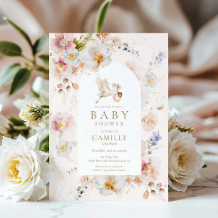 Wildflower Baby in Bloom Girl Baby Shower Invitation