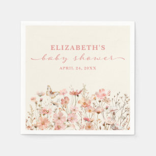Wildflower Baby in Bloom Girl Baby shower Napkin