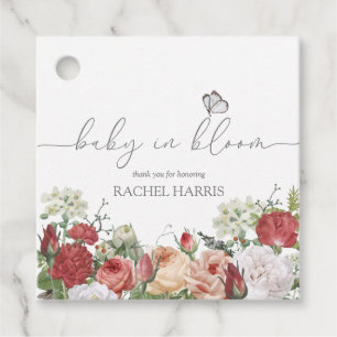 Wildflower Baby in Bloom Girl Favour Gift Tags