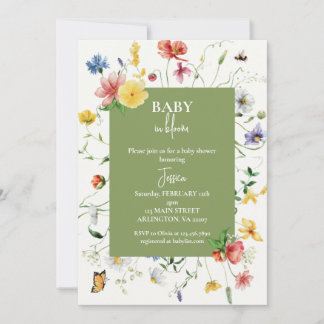 Wildflower Baby in Bloom Invitation
