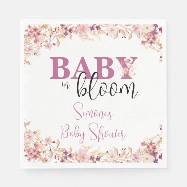 Wildflower Baby in Bloom Napkins (Front)