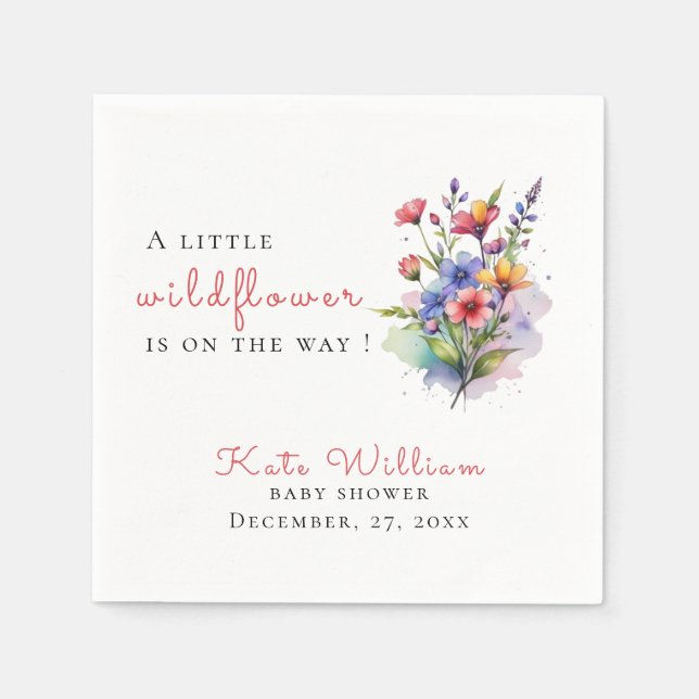 Wildflower baby in bloom Paper Napkin (Front)