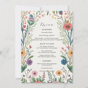 Wildflower Baby in Bloom Shower Menu Card