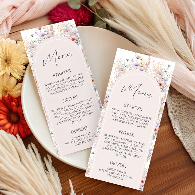 Wildflower Baby Shower 4x9 Menu Card (Creator Uploaded)