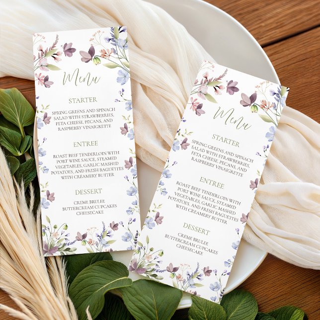 Wildflower Baby Shower 4x9 Menu Card (Creator Uploaded)