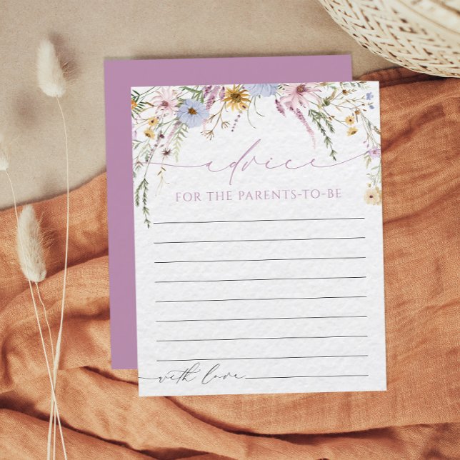 Wildflower Baby Shower Advice for the Parents Card (Creator Uploaded)