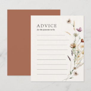 Wildflower Baby Shower Advice for the Parents Card