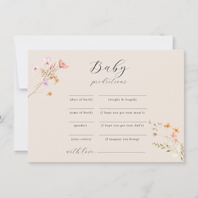 Wildflower Baby Shower Advice Game Holiday Card (Front)