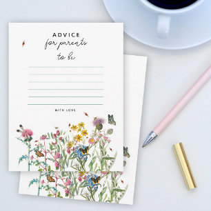 Wildflower Baby Shower Advice New Parents Card