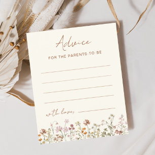Wildflower Baby Shower Advice Parents to Be Card
