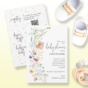 Wildflower Baby Shower All In One Invitation