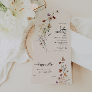 Wildflower Baby Shower All In One Invite