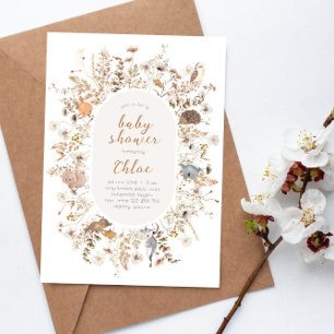 Wildflower Baby Shower Australian Native Animals Invitation