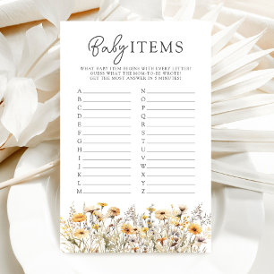 Wildflower Baby Shower Baby Items Game