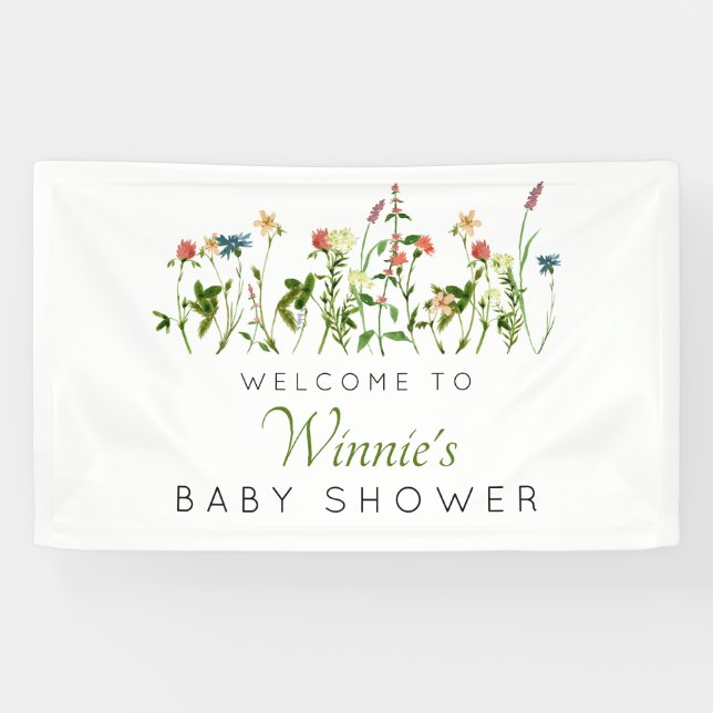 Wildflower Baby Shower Banner (Horizontal)