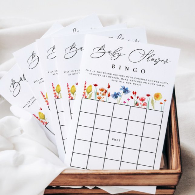Wildflower Baby Shower Bingo Paper Bingo Card (Creator Uploaded)