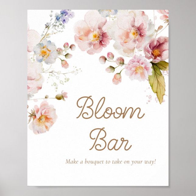 Wildflower Baby Shower Bloom Bar Poster (Front)