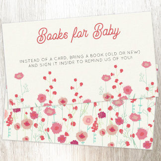 Wildflower Baby Shower Book Request Enclosure Card