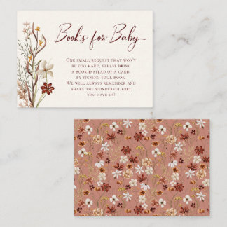 Wildflower Baby Shower Book Request Enclosure Card