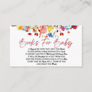 Wildflower Baby Shower Books For Baby Card