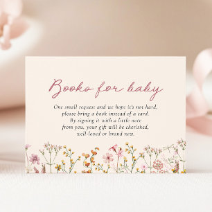 Wildflower Baby Shower Books for Baby Card