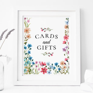 Wildflower Baby Shower Cards and Gifts Sign