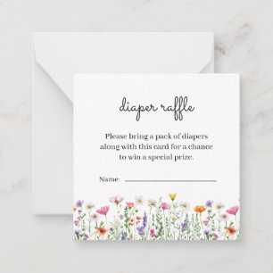 Wildflower Baby Shower Diaper Raffle Card