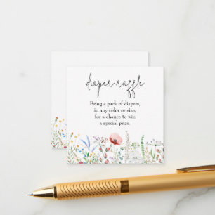 Wildflower Baby Shower Diaper Raffle Enclosure Card