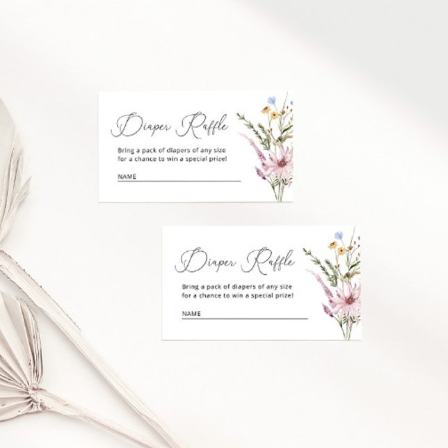 Wildflower Baby Shower Diaper Raffle Enclosure Card (Creator Uploaded)