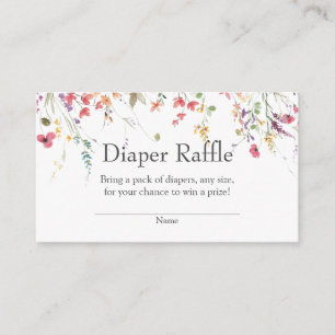 Wildflower Baby Shower Diaper Raffle Insert
