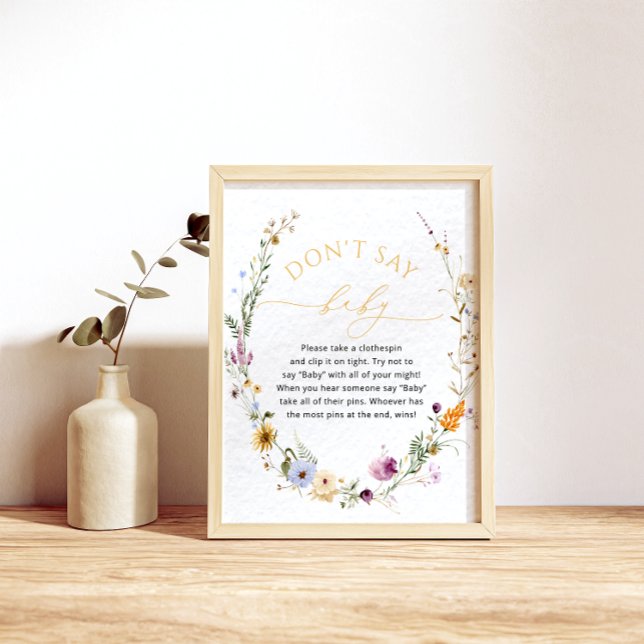 Wildflower Baby Shower "Don't Say Baby" Game Poster (Creator Uploaded)