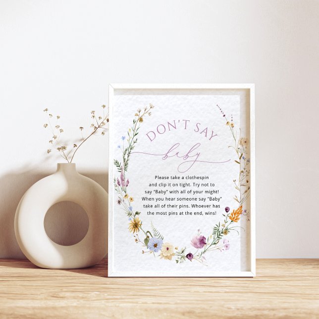 Wildflower Baby Shower "Don't Say Baby" Game Poster (Creator Uploaded)