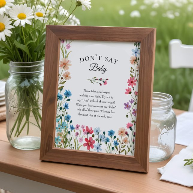 Wildflower Baby Shower "Don't Say Baby" Game Poster (Creator Uploaded)