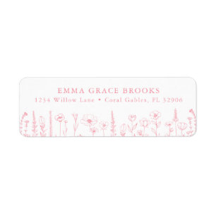 Wildflower Baby Shower Dusty Pink Return Address