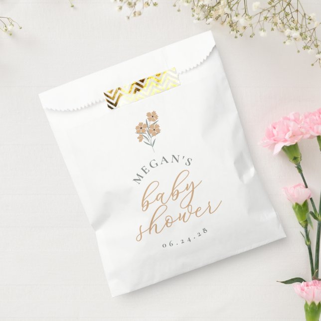 Wildflower Baby Shower Favor Bags - Orange (Sealed)