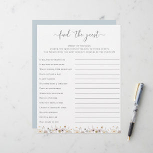 Wildflower Baby Shower Find The Guest Game