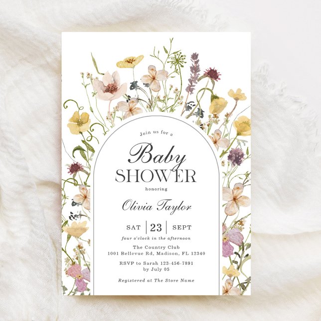 Wildflower Baby Shower Floral Arch Invitation (Creator Uploaded)