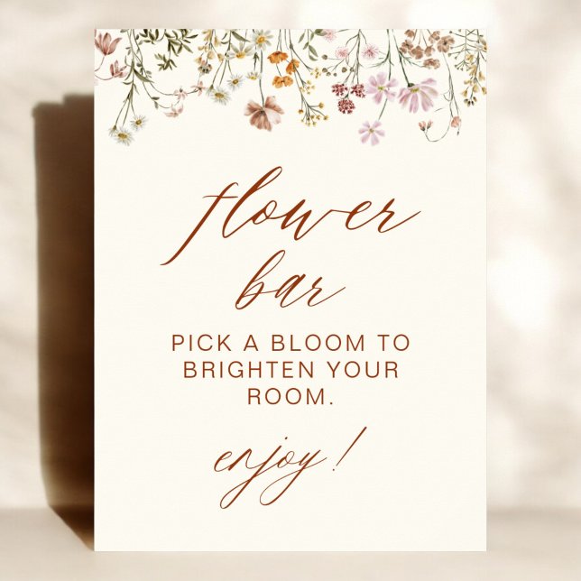 Wildflower Baby Shower Flower Bar Poster (Creator Uploaded)