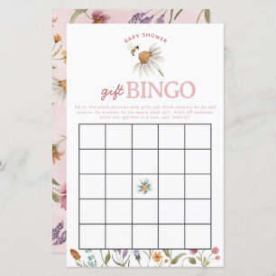 Wildflower Baby Shower Gift Bingo Game