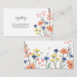 Wildflower Baby Shower gift registry Enclosure Car Card