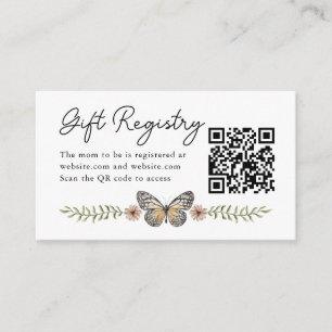 Wildflower Baby Shower Gift Registry Enclosure Card