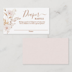 Wildflower baby shower girl Diaper Raffle Card