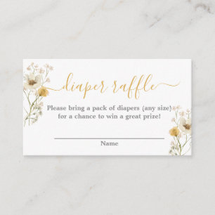 Wildflower baby shower girl diaper raffle enclosure card
