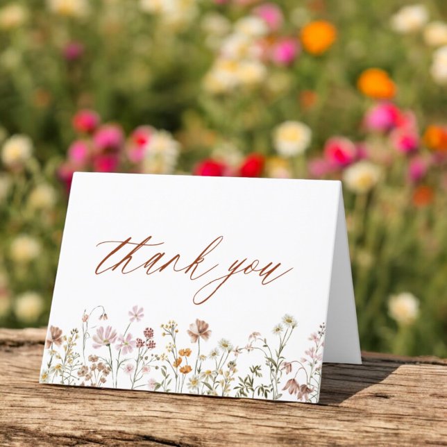 Wildflower Baby Shower In Bloom Thank You Card (Creator Uploaded)