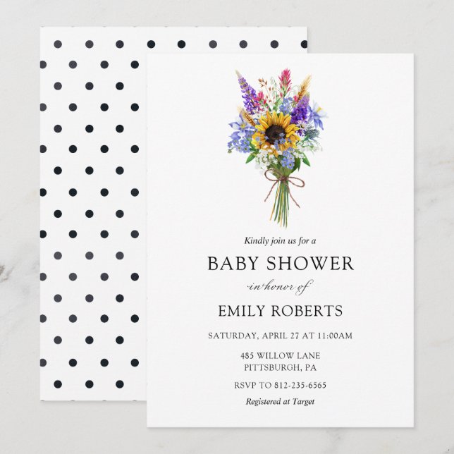 Wildflower Baby Shower invitation (Front/Back)