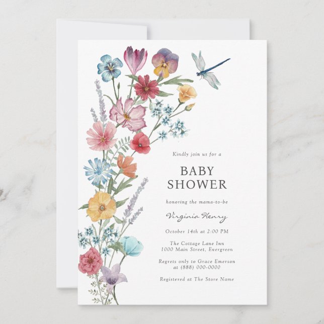Wildflower Baby Shower Invitation (Front)