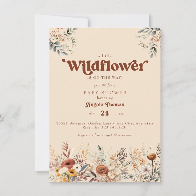 Wildflower  Baby Shower Invitation (Front)