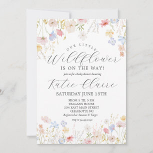 Wildflower baby shower invitation